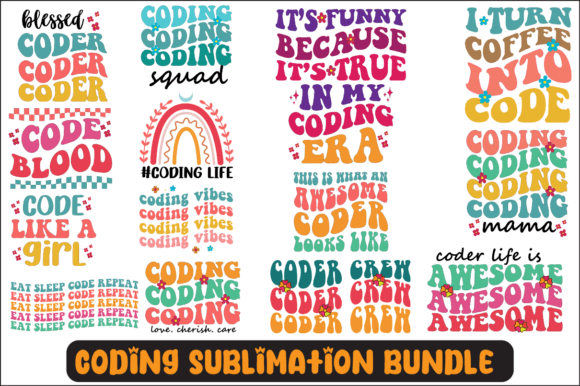 Coding Svg Sublimation Design Bundle for Graphics & Crafts