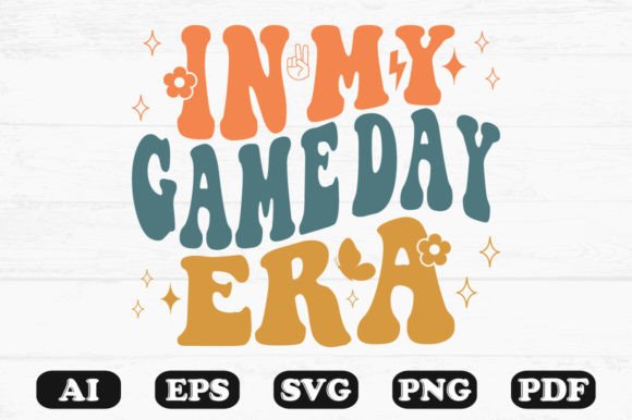 In My Game Day Era Retro Wavy Svg for Crafts and Graphics