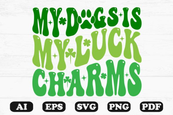 My Dog is My Luck Charms Retro PNG for Crafts and Graphics