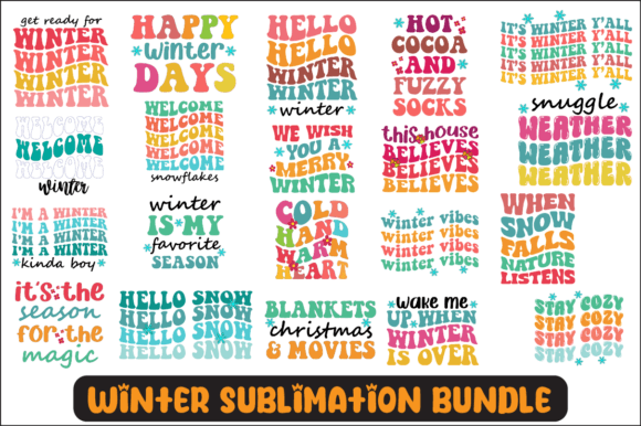 Winter Svg Sublimation Design Bundle for Crafts and Graphics